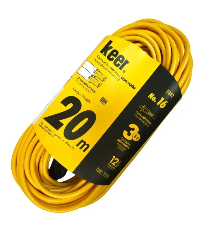 Extensión de Uso Rudo Santul 2442 – 20 metros, 3 contactos, 7 A