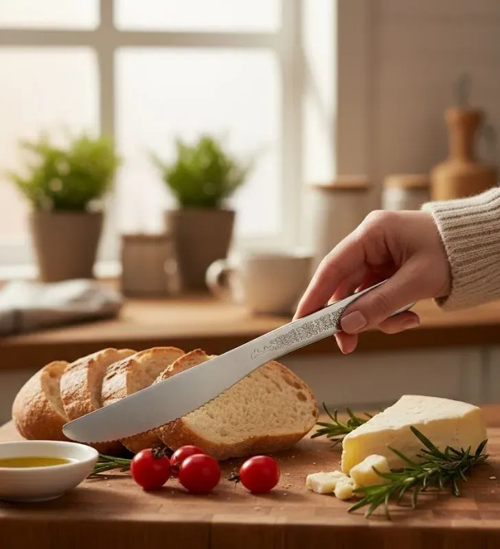 Cuchillo de Mesa Lirios Facusa – Acero Inoxidable Decorativo