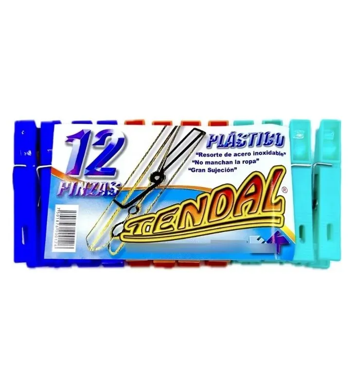 Pinza para ropa Enkaplast – 12 piezas, colores surtidos