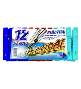 Pinza para ropa Enkaplast – 12 piezas, colores surtidos