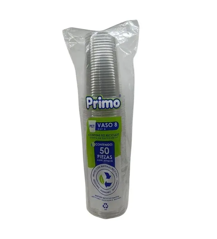 Vaso pl ástico Primo No. 8 – Paq. 50 unidades