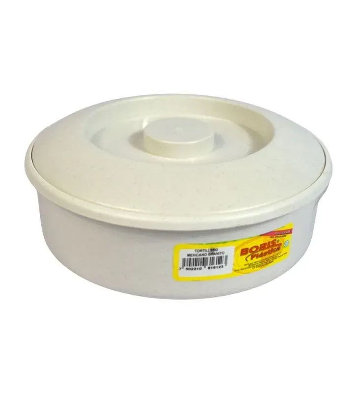 Tortillero Mexicano Granito Boris – 19 cm, Plástico Resistente