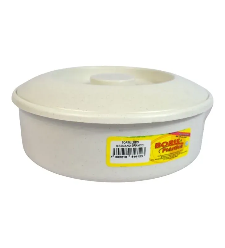 Tortillero Mexicano Granito Boris – 19 cm, Plástico Resistente