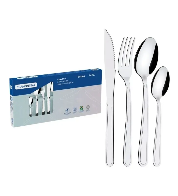 Juego de Cubiertos Buzios Tramontina 24 Piezas – Elegante y Resistente