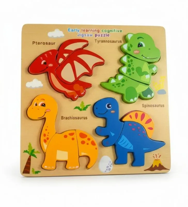 Rompecabezas de Madera de Dinosaurios 8360Y – Juguete Educativo para Niños