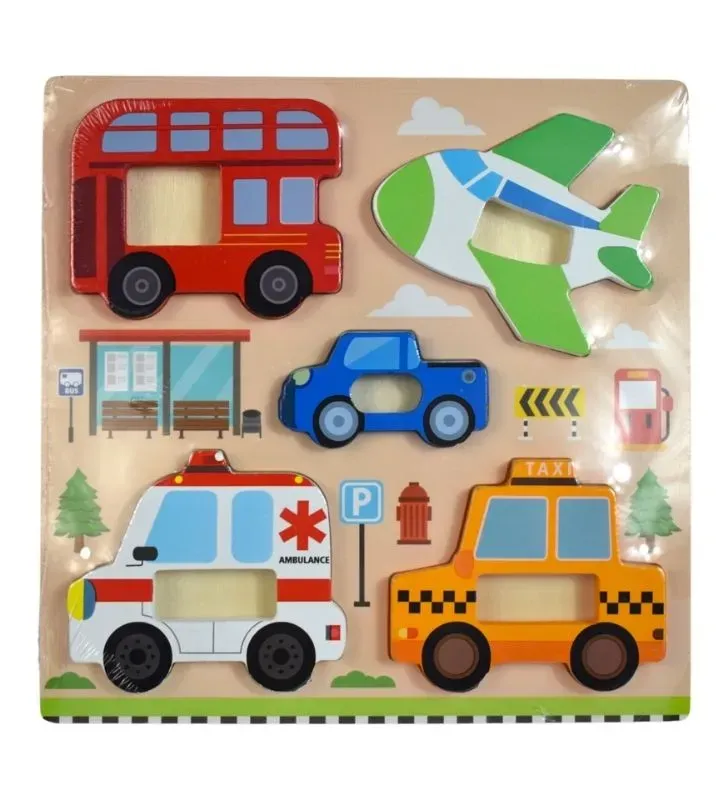 Rompecabezas de Madera 8359Y – Diseños de Animalitos del Mar, Dinosaurios y Autos