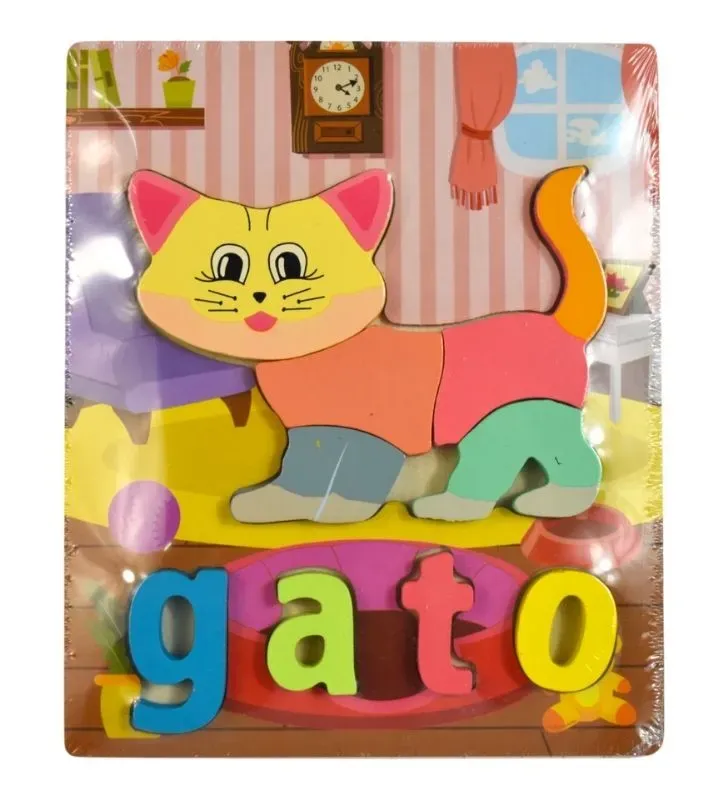 Rompecabezas de Madera Educativo con Encastre de Letras para Niños