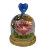 Lámpara de Flor de Cristal 8018Y – Rosa Eterna con Corazón Azul Lámpara de Flor de Cristal 8018Y – Rosa Eterna con Corazón Azul