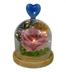 Lámpara de Flor de Cristal 8018Y – Rosa Eterna con Corazón Azul Lámpara de Flor de Cristal 8018Y – Rosa Eterna con Corazón Azul