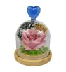 Lámpara de Flor de Cristal 8018Y – Rosa Eterna con Corazón Azul Lámpara de Flor de Cristal 8018Y – Rosa Eterna con Corazón Azul