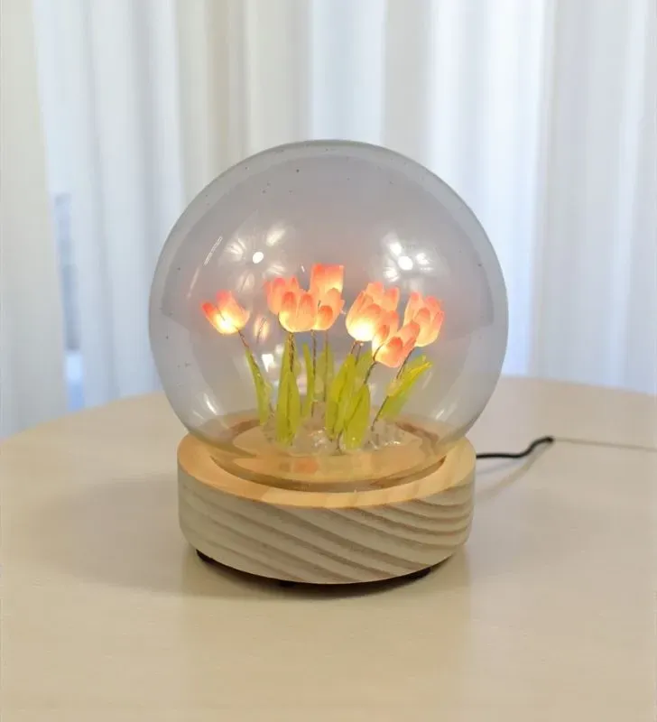 Lámpara de Flor de Cristal 8016Y – Ilumina tu espacio con elegancia