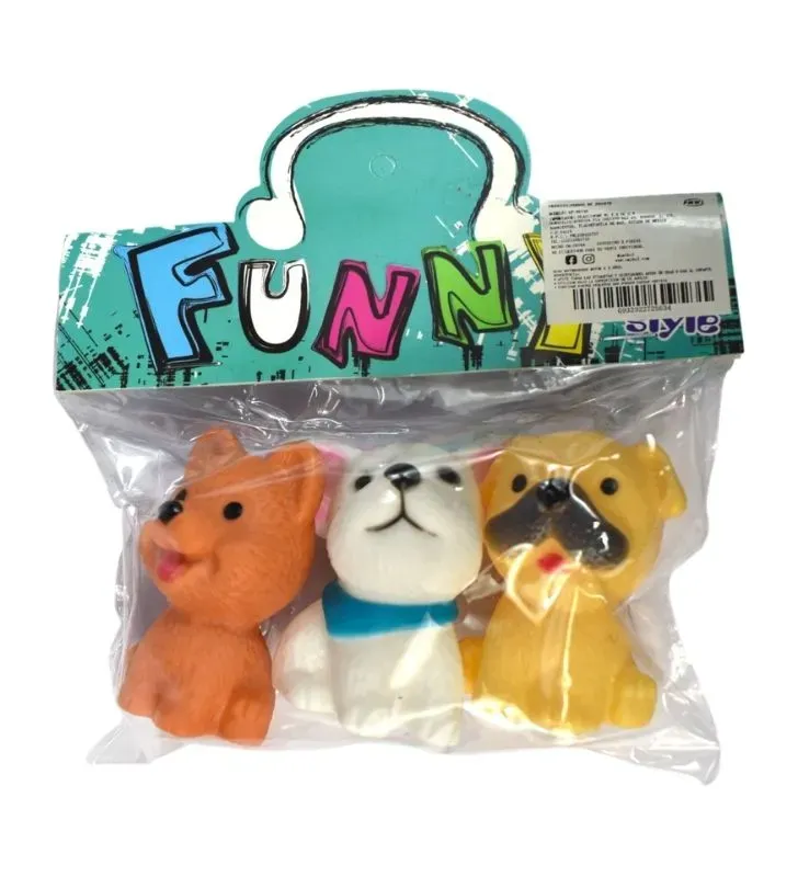 Set de 3 Perritos de Juguete CP-9574E – Figuras de Mascotas