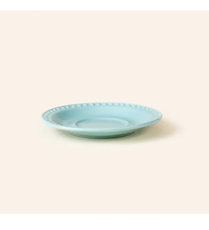 PLATO PARA TAZA EMBOSS MAUVE BABY TURQUOISE