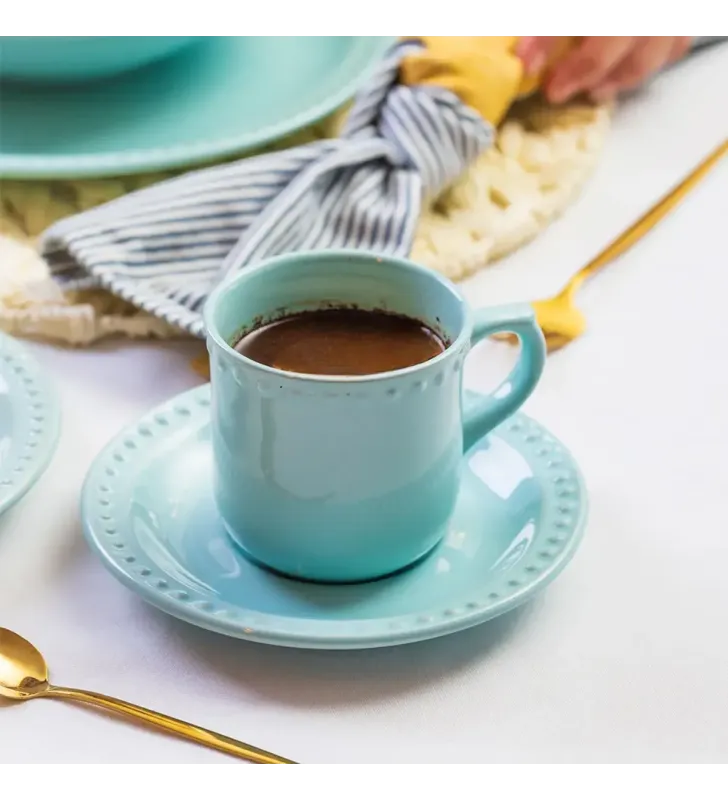 Plato para Taza Santa Anita Emboss Mauve Baby Turquoise – Diseño Elegante