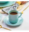 PLATO PARA TAZA EMBOSS MAUVE BABY TURQUOISE
