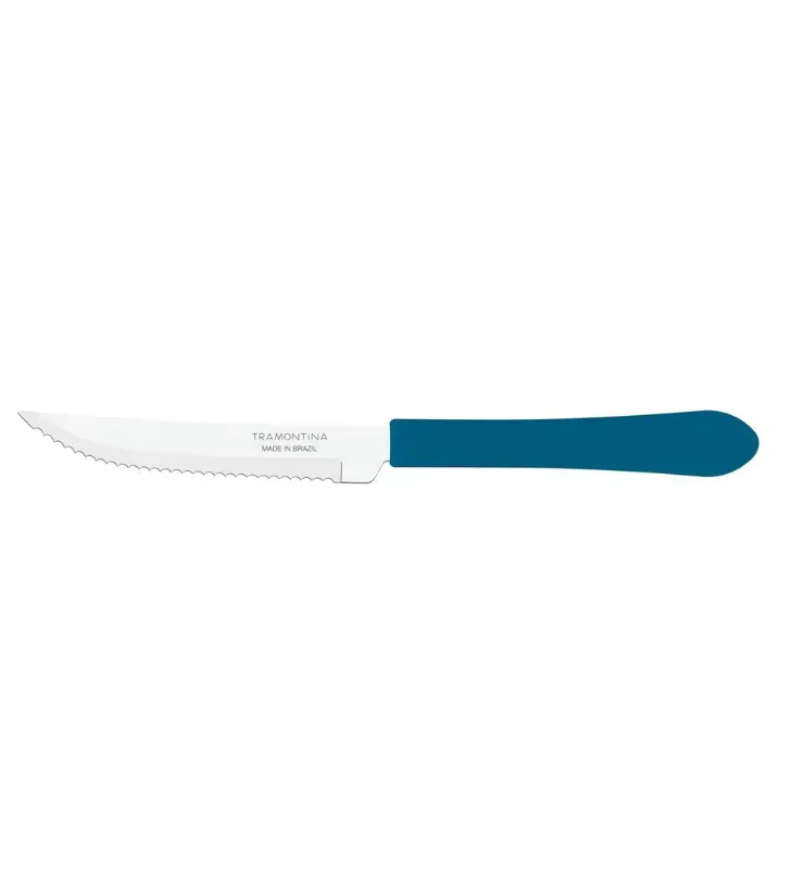 Cuchillo de asado 4" Tramontina Leme azul – acero inoxidable