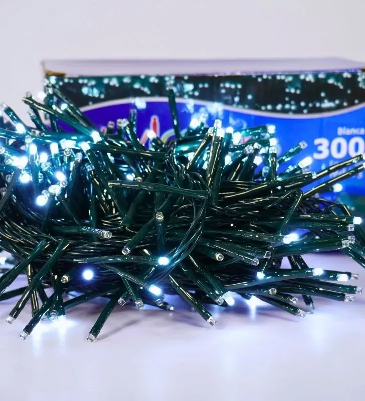 Navicolors L573066 – 300 LED V3 Luz Blanca Cable Verde