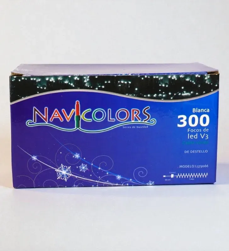 Navicolors L573066 – 300 LED V3 Luz Blanca Cable Verde