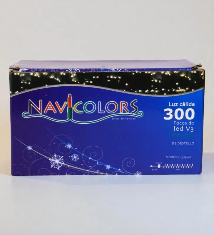 Series Navideñas Navicolors L573067 – 300 LED V3 Luz Cálida Cable Verde