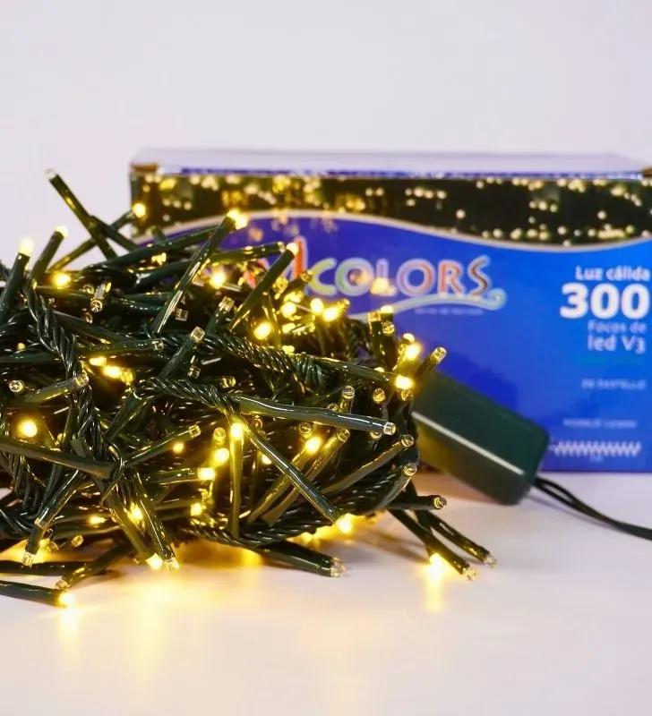 Series Navideñas Navicolors L573067 – 300 LED V3 Luz Cálida Cable Verde