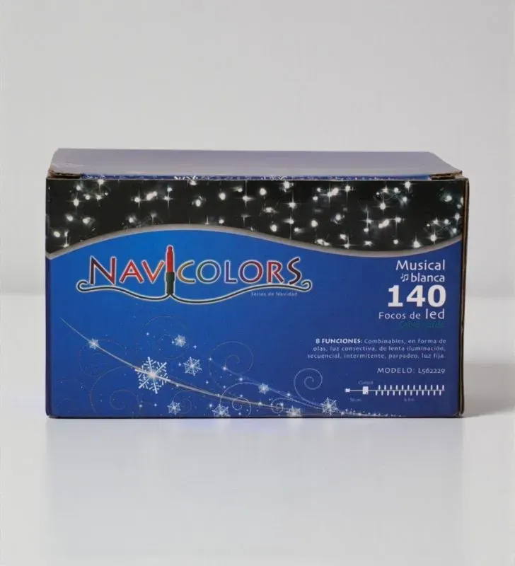 Luz musical blanca Navicolors L562229 – 140 LEDs cable verde