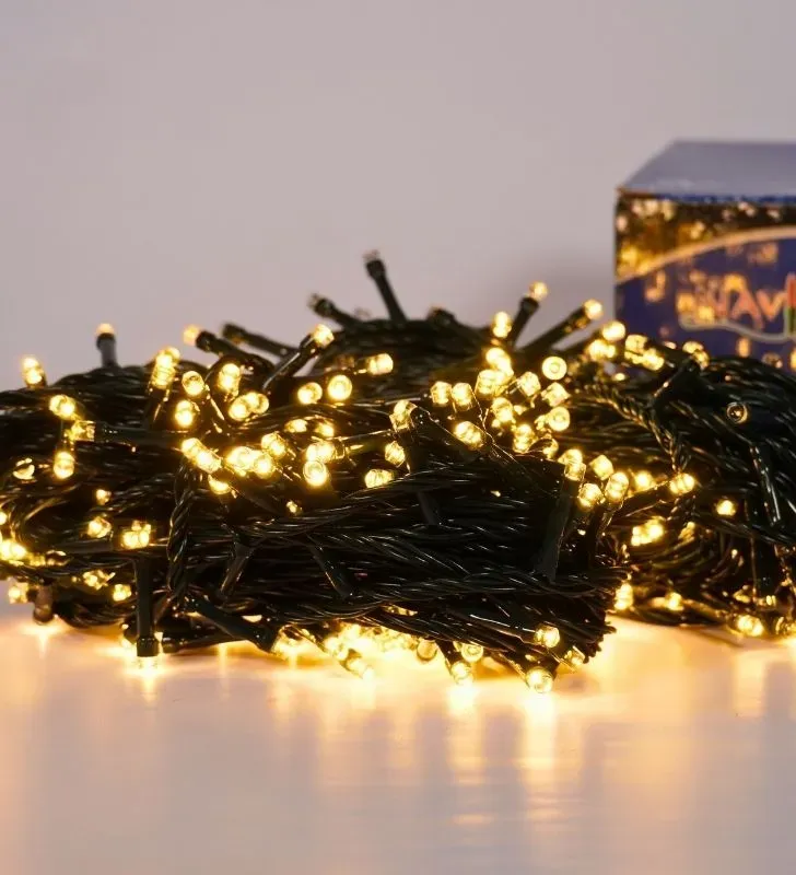 Luz Navicolors L562311 – 400 LEDs Cálida Cable Verde para Árbol de Navidad