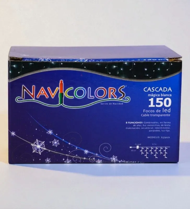 Serie Navideña Navicolors L573072 – 150 LED Cascada Luz Blanca