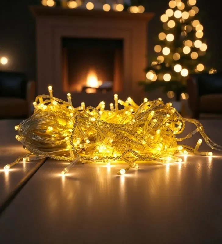 Luz Cascada Navicolors L554489 – 300 LEDs Luz Cálida para Decoración Navideña