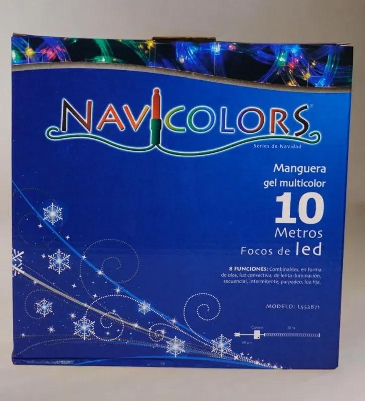 Manguera LED Gel Multicolor Navicolors L552871 – 10 m para Decoración Navideña