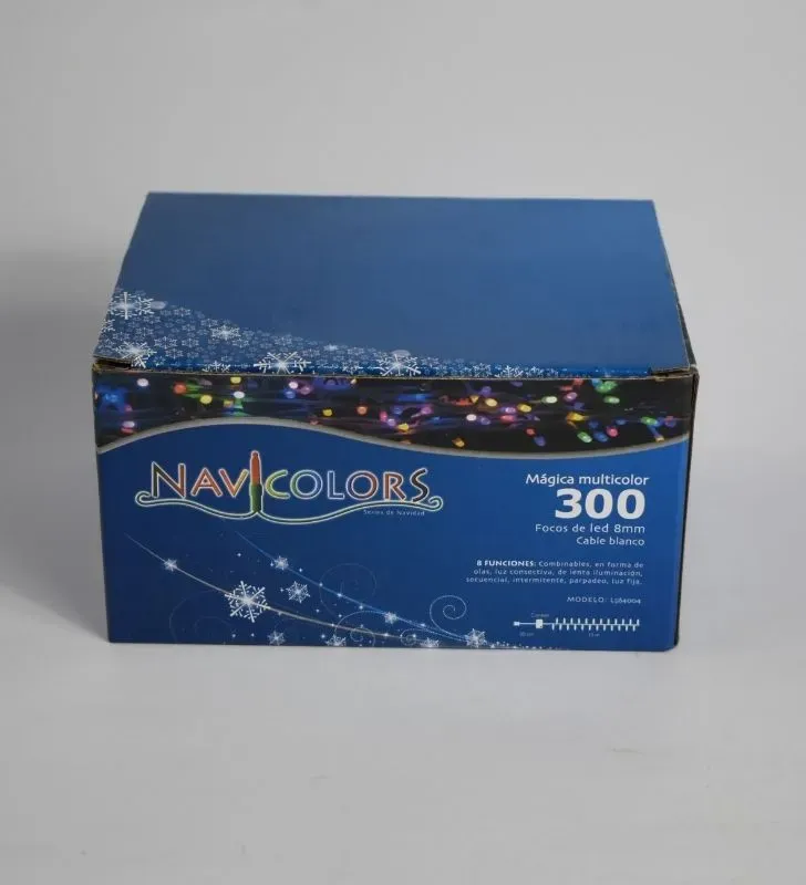 Serie Navideña Navicolors L564004 – 300 LED Multicolor Cable Blanco