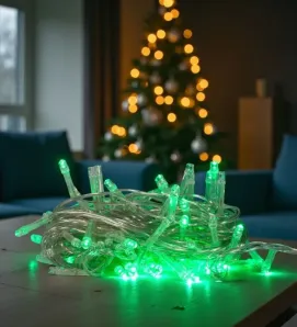 Luz Navicolors L562280 – 100 LEDs Azul/Verde Cable Transparente para Navidad