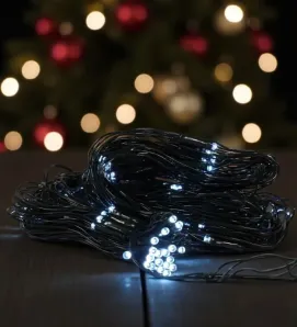 Red Navicolors L562284 – 160 LEDs Blanco Frío Cable Verde para Decoración Navideña