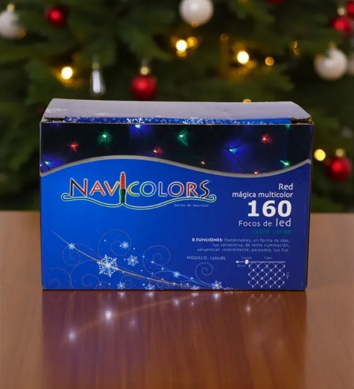 Red Navicolors L562285 – 160 LEDs Luz Multicolor Cable Verde para Decoración Navideña