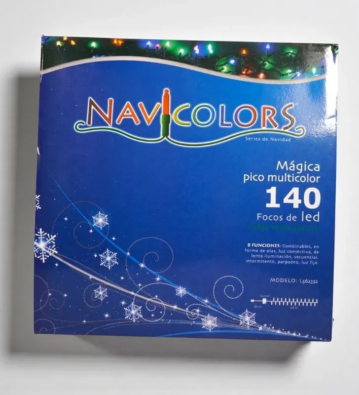 Serie Navideña Multicolor Navicolors L562332 – 140 LED Pico Multicolor Cable Verde