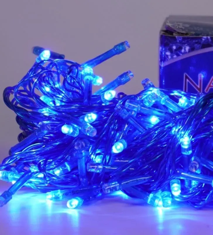 Luz Navicolors L554442 – 100 LEDs Azul Cable Azul para Decoración Navideña