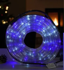 Manguera LED Navicolors L552872 – 10 m Blanco/Azul para Decoración Navideña
