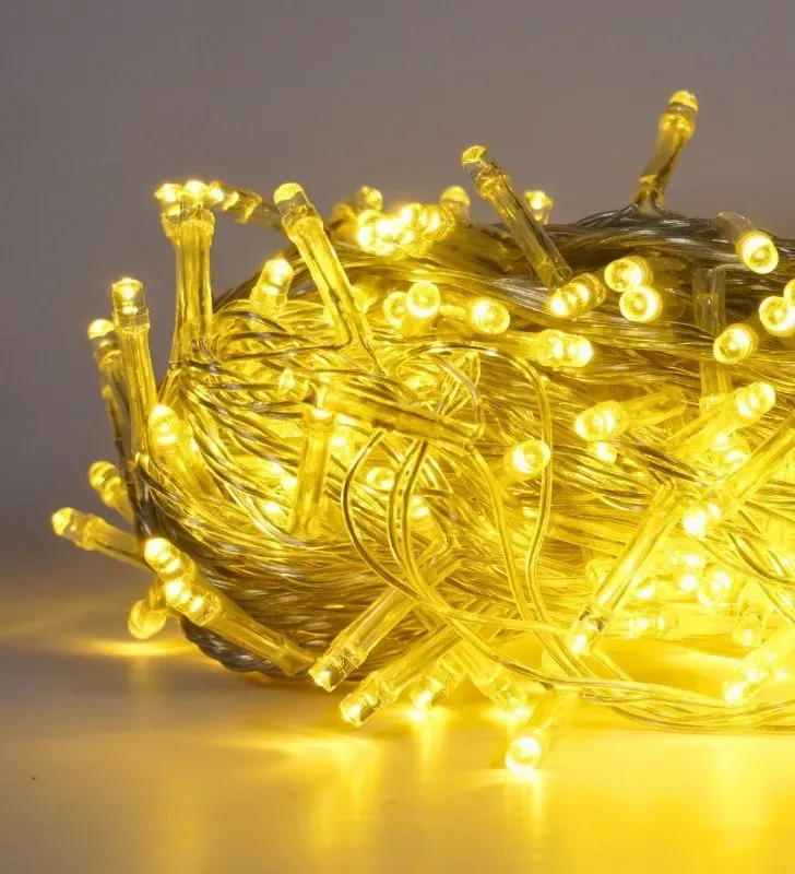 Luz Navicolors L562327 – 200 LEDs Luz Cálida Cable Transparente para Árbol de Navidad