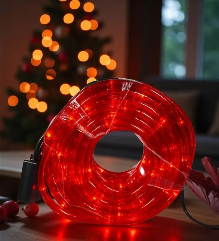 Manguera LED Navicolors L562287 – 10 m Luz Roja Cable Rojo para Decoración Navideña