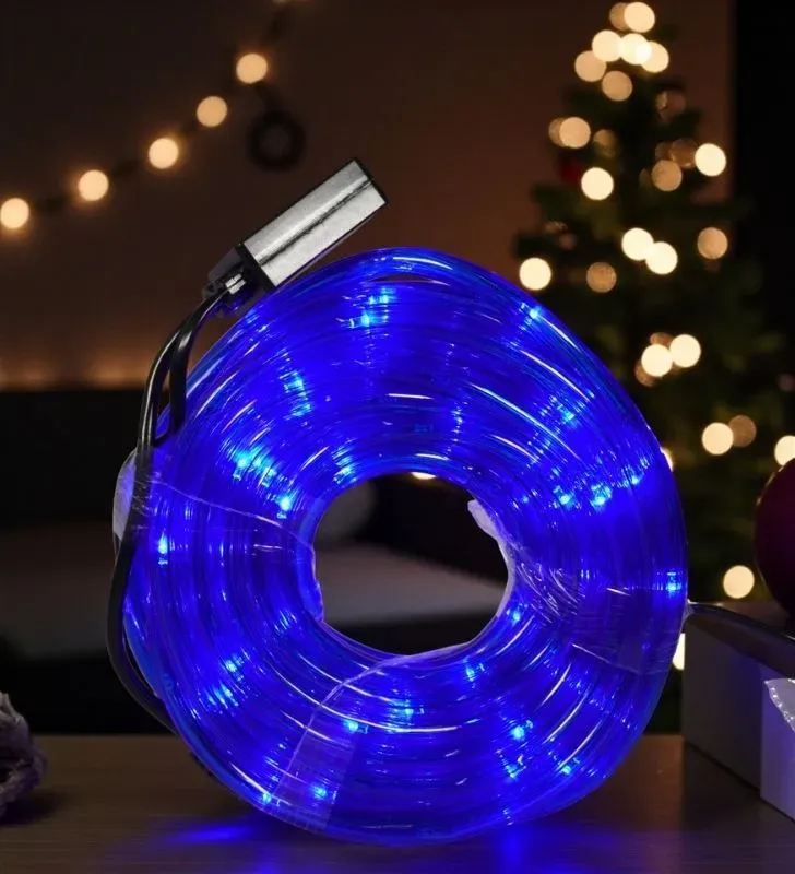 Manguera LED Navicolors L562288 – 10 m Luz Azul Cable Azul para Decoración Navideña