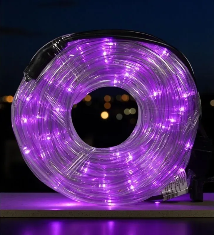 Manguera LED Navicolors L562290 – 10 m Luz Morada Cable Transparente para Decoración Navideña