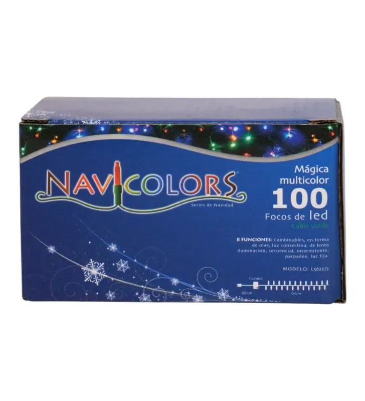 Serie de Luces LED Multicolor Navicolors L562273 – 100 Focos, 7m, 8 Modos