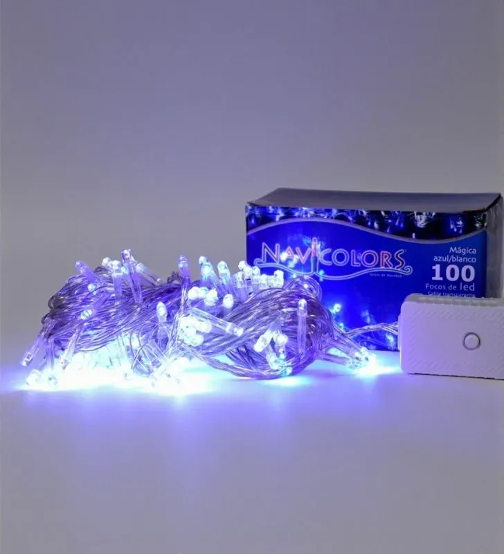 Serie de Luces LED Azul/Blanco Navicolors L562278 – 100 Focos, 6.6m, 8 Modos