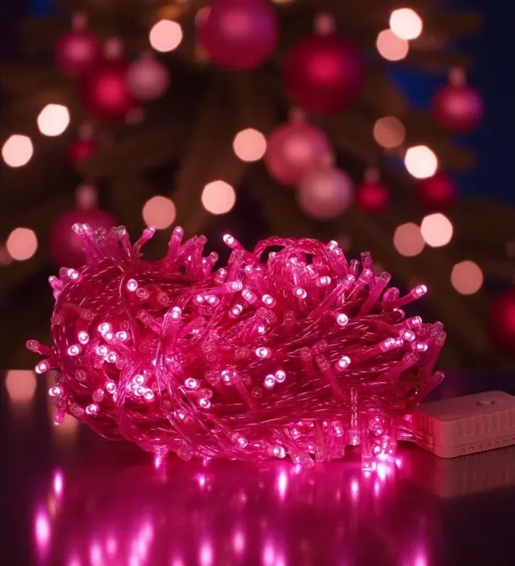 Serie de Luces LED Rosa Navicolors L562214 – 500 Focos, 25m, 8 Modos