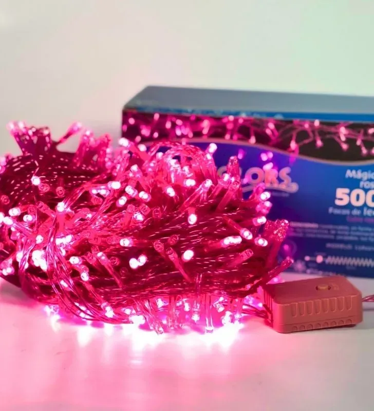 Serie de Luces LED Rosa Navicolors L562214 – 500 Focos, 25m, 8 Modos