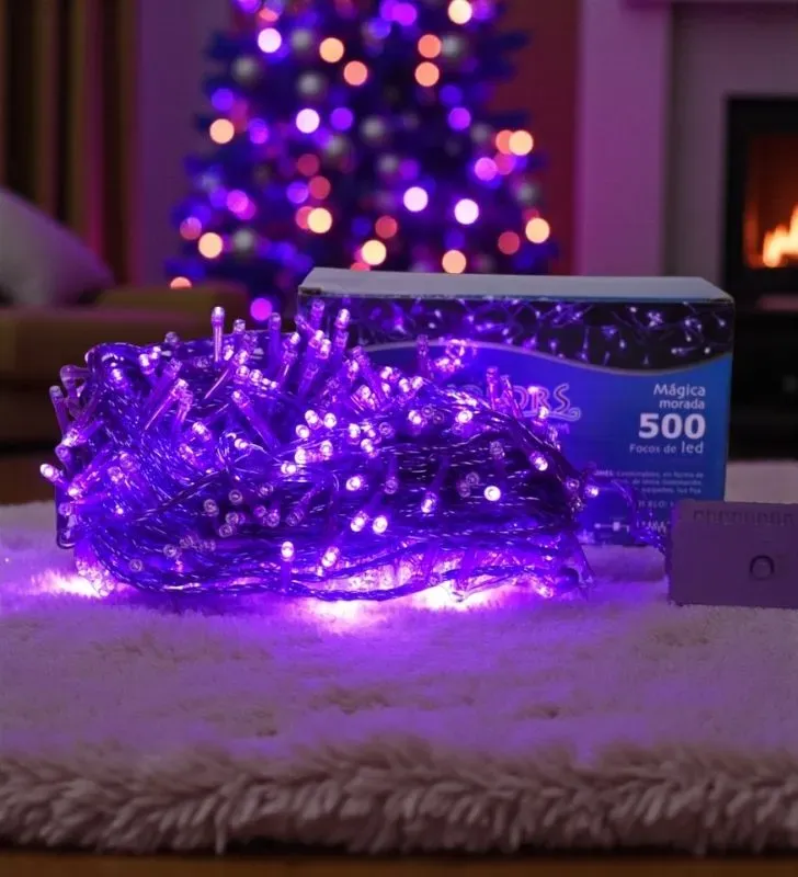Serie de Luces LED Morada Navicolors L562215 – 500 Focos, 25m, 8 Modos
