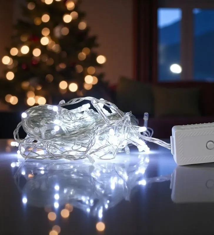 Serie LED 100 Focos Blanca Navicolors L554440 – 100 LEDs, Cable Transparente