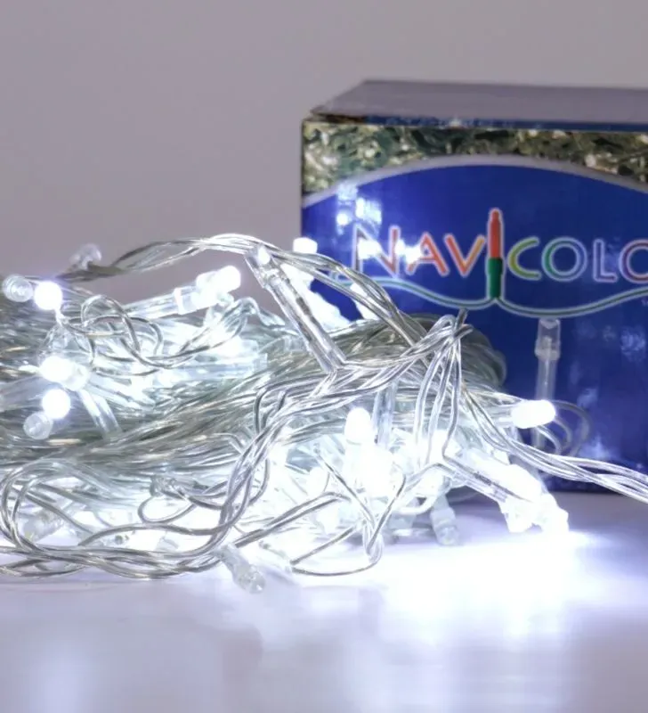 Serie LED 100 Focos Blanca Navicolors L554440 – 100 LEDs, Cable Transparente