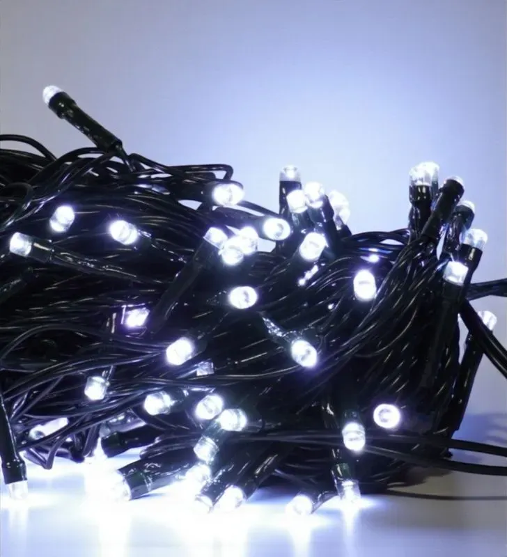 Serie LED 140 Focos Blanca Cable Verde Navicolors L562293