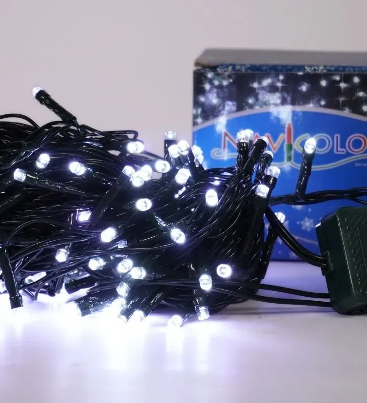 Serie LED 140 Focos Blanca Cable Verde Navicolors L562293