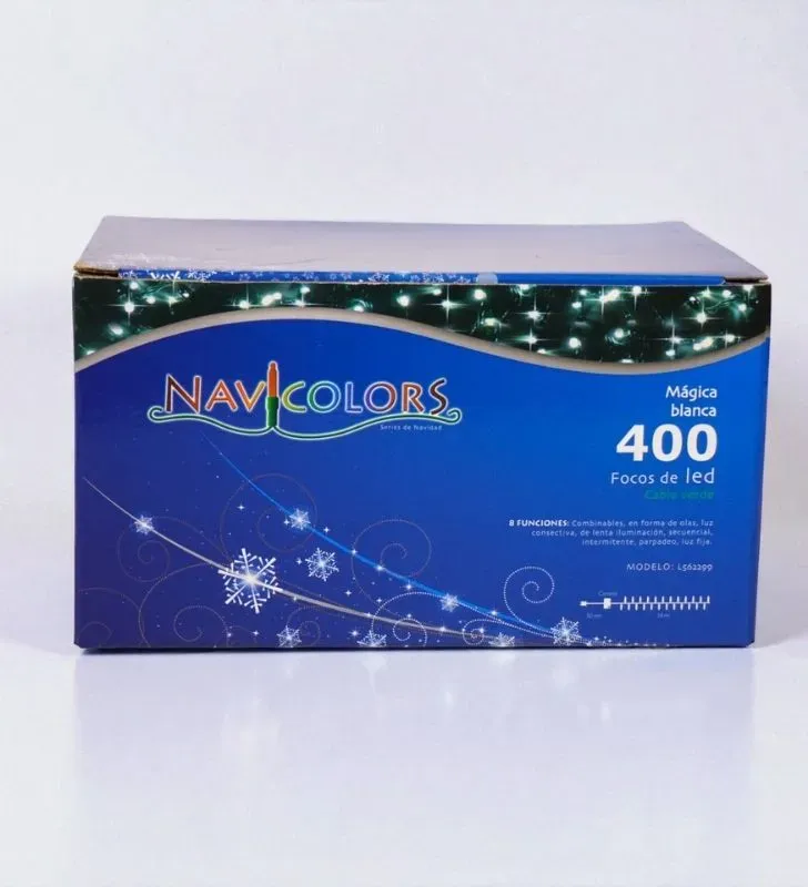 Serie LED 400 Focos Blanca Cable Verde Navicolors – L562299